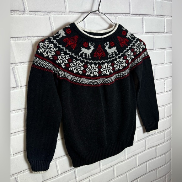 CHARTER CLUB girls Black and Red Sweater with Reindeer Pattern/size 6X - Picture 3 of 7